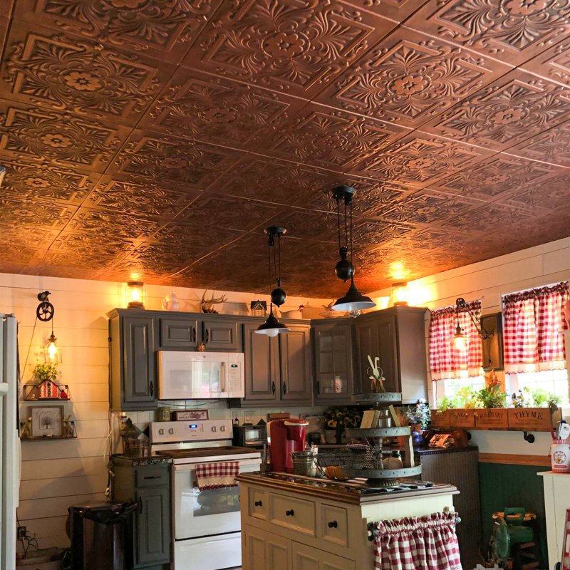 Victorian Antique Brass Polystyrene Glue-up Ceiling Tile Set