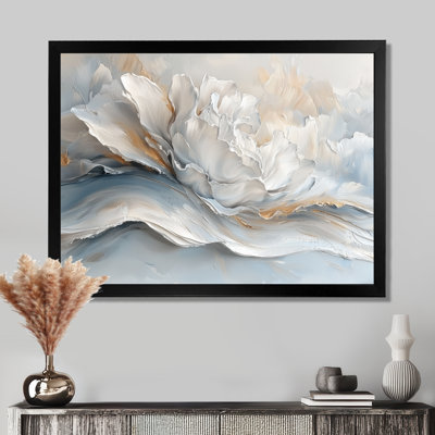 «Grey White Waves of Introspection III», art mural abstrait