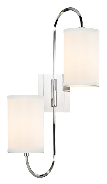 Junius Armed Sconce, Polished Nickel