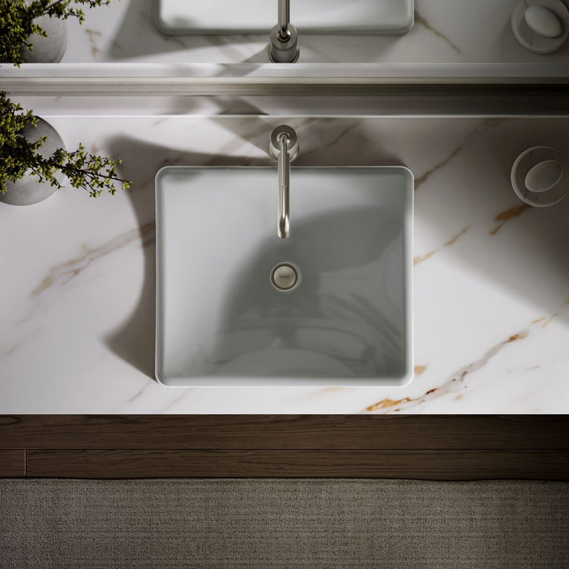 DemiLav Metal Specialty Vessel Bathroom Sink, Ice Gray