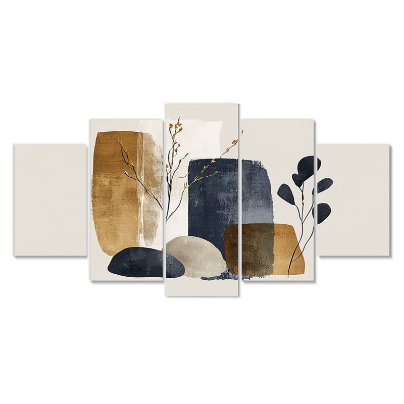 Minimal and Botanical Nature Forms III - Ensemble de décorations murales minimalistes abstraites