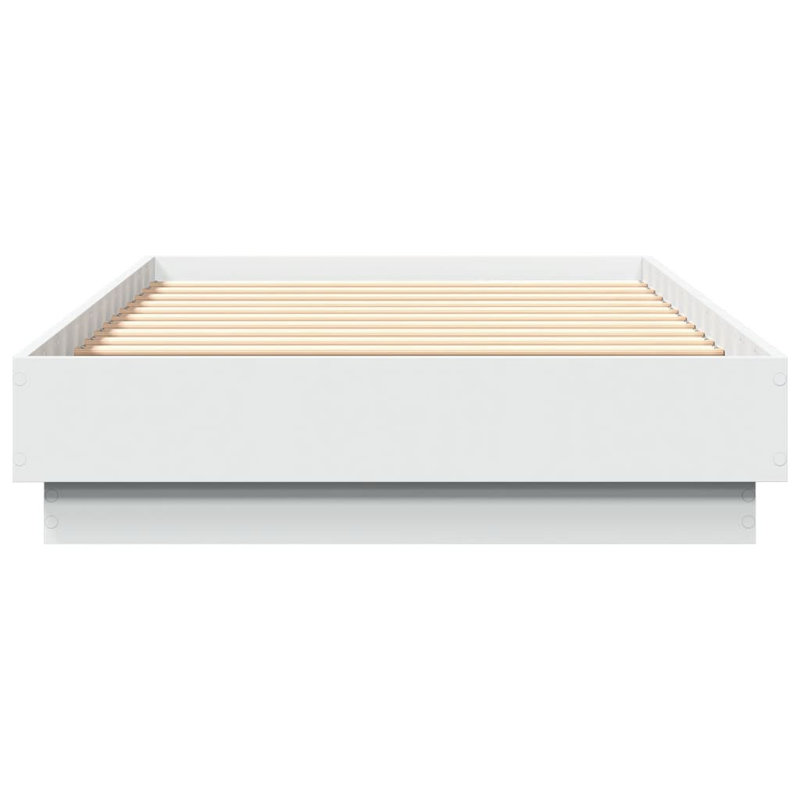 17 Stories Bed Frame With LED Lights , UK Small Single - 75 x 190 cm, White