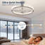 Ventilateur de plafond encastré moderne 20 "avec lumière et télécommande, ventilateur de plafond à DEL ultra-mince à intensité variable avec 6 vitesses et température de couleur réglable-365621967