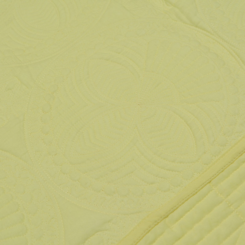 Couvertures et courtepointes brodées 100% coton, Jaune