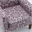 Fauteuil en mélange de polyester à motifs avec structure en bois de bouleau massif, pieds fuselés et rembourrage en mousse confortable pour le salon ou le bureau
