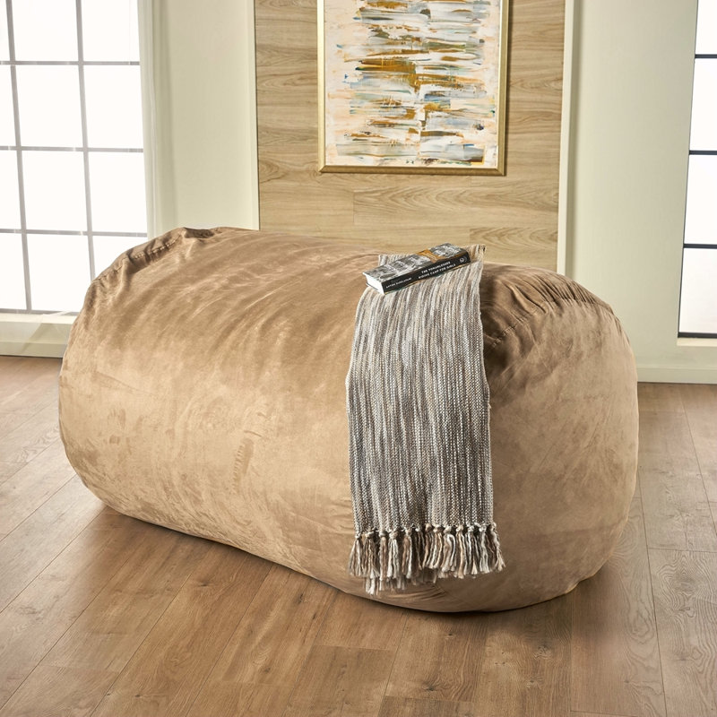 Pouf cylindrique en suède de microfibre 6,5 pi