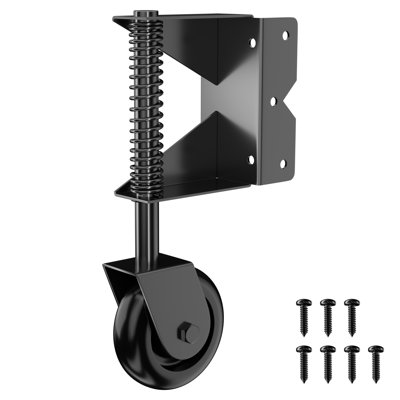 Skysen Steel Wood Fence Gate Caster With Nylon Wheel Black