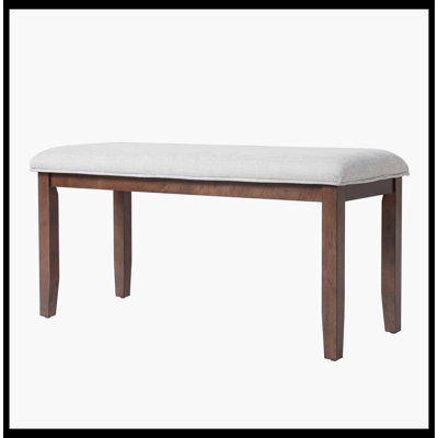 Banc rembourré pour la chambre à coucher à l'extrémité du lit, banc d'entrée de 38 pouces pour le salon, banc de salle à manger avec siège rembourré et pieds en bois massif pour la chambre à coucher de la cuisine, à l'intérieur et dans le couloir (banc, beige et cerisier)