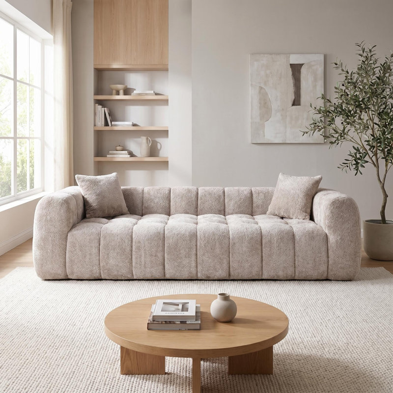 Canapé 102,7 po surdimensionné avec deux coussins en forme de nuage, Chameau
