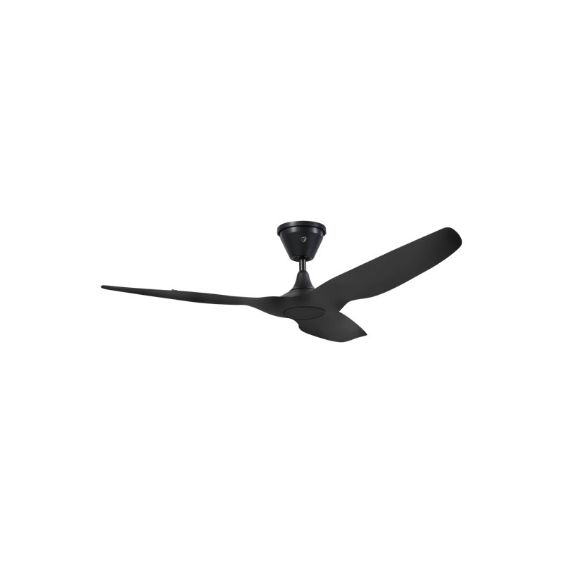 Haiku Coastal Smart LED Outdoor Downrod Ceiling Fan, Black with Black Blades, 52"