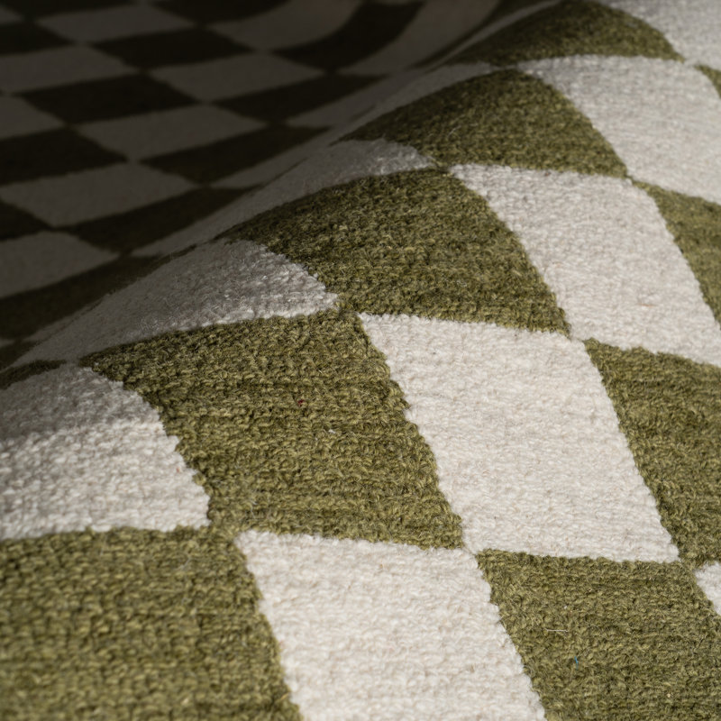 Quinarae Checkered Wool-Blend Rug, Rectangle 8'6" x 11'6"