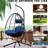 Hanging Chair With Stand - Modern Patio Egg Chair, Water And American Design For Backyard Design, 100% Hand Woven, Poolside-1033385659
