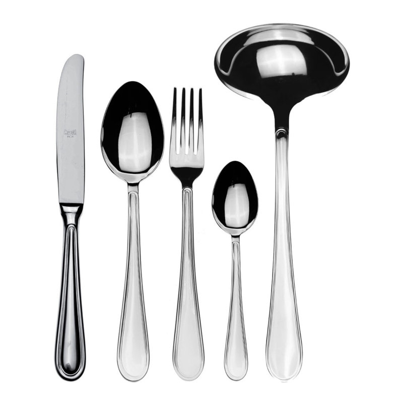 Ensemble de couverts Norma avec couteaux H / H - 48 pièces - Acier inoxydable