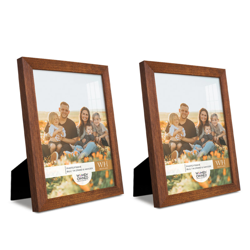 Walnut Matte Finish 8x10 Wooden Picture Frame Set