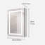 Armoire de salle de bain murale à miroir 20 x 28 - à DEL, anti-brouillard, imperméable, à porte simple, à intensité variable. 3000K 6000K, Interrupteur, Tablette