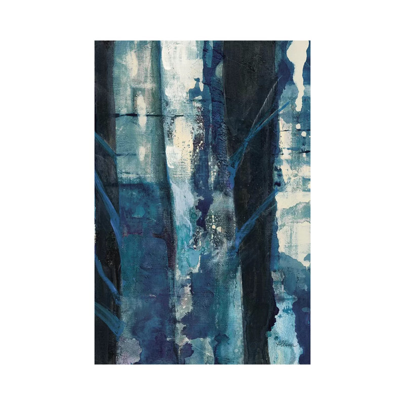 Deep Woods I Indigo by Albena Hristova - Wrapped Canvas Painting, 20.32 cm H x 30.48 cm W