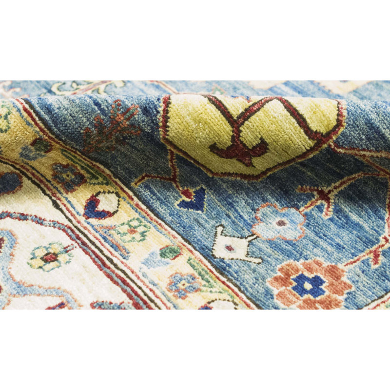 One-of-a-Kind Hand-Knotted High-Quality Red/Blue/Ivory Area Rug