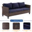 Ensemble de canapés de patio 6 pièces avec table de foyer 28 po, chaises berçantes pivotantes en osier de rotin PE pour patio, terrasse et cour-216455305-216455307