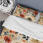 Ensemble de housse de couette rouge et beige à motif de chrysanthèmes-1783214211