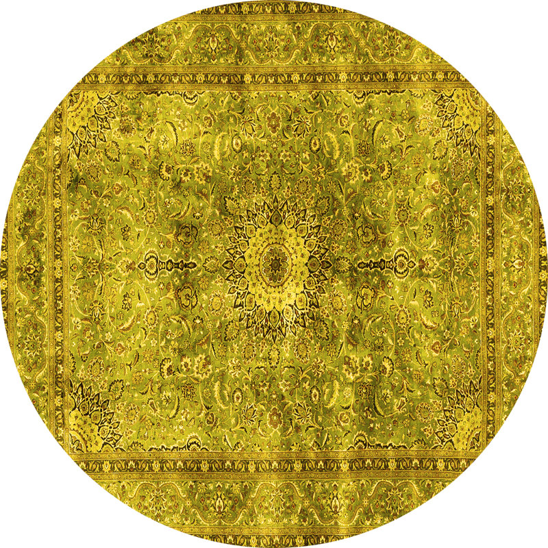 Washable Oriental Indoor Rug, Round 6'