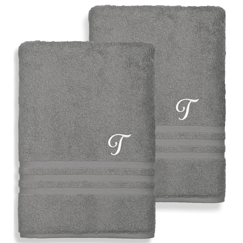 Serviette de bain en coton Denzi 1, T, Gris foncé