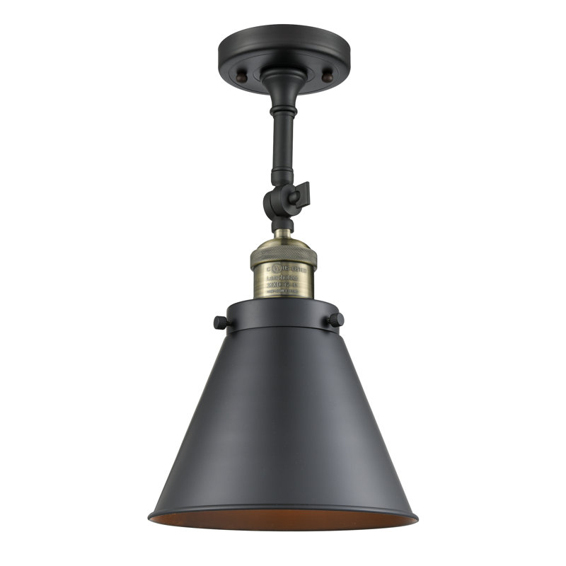 Plafonnier semi-encastré 8 lumières Donovan, Ampoule non incluse, Laiton antique noir