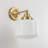 1-Light Armed Brass Glass Wall Sconce-1873755408