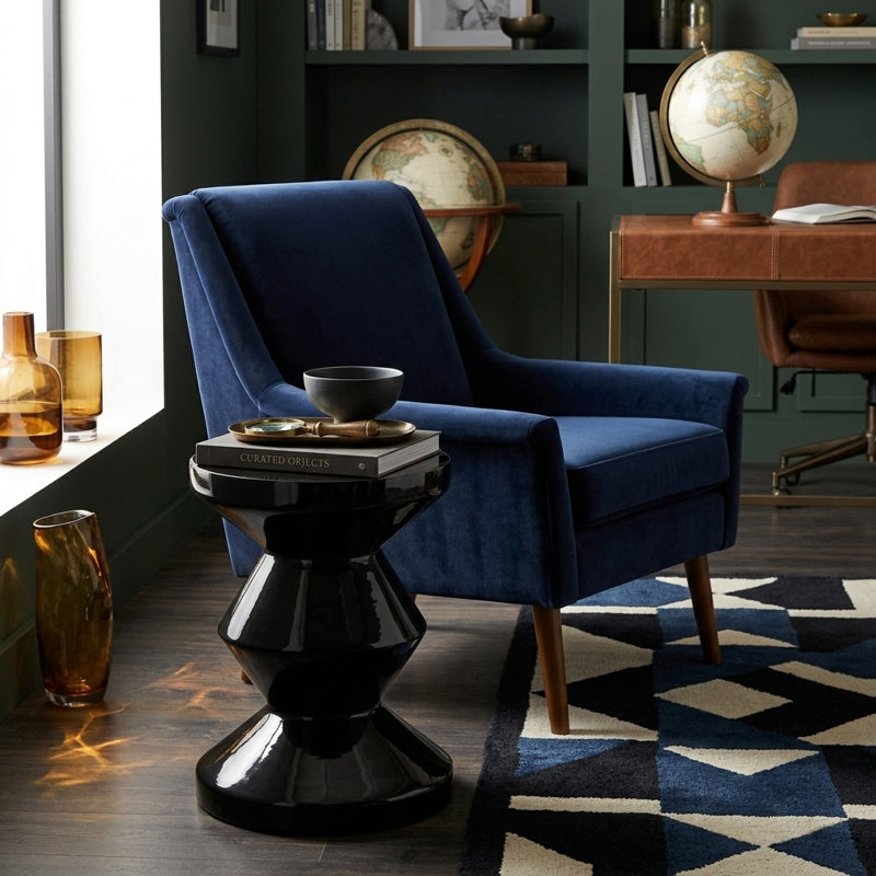 Alfrida Zig Zag Black End Table, Black