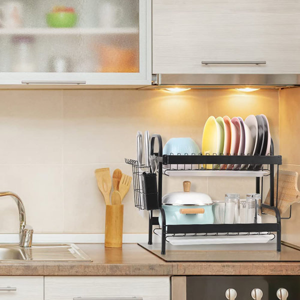 Haitral 2-Tier Compact Steel Dish Rack & Reviews | Wayfair