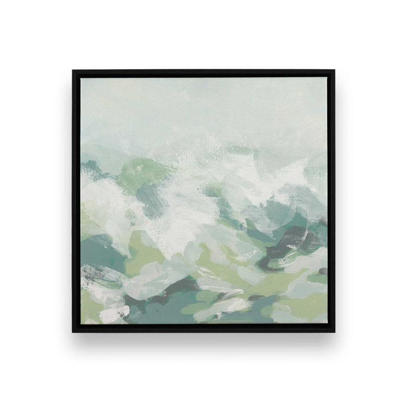 Verdant Rolling Waves I, reproduction sur toile dans un cadre, H 12,75 po x l 12,75 po, Noir satiné