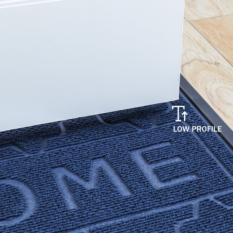 Tapis antidérapant Varvara, L 24 po x L 48 po, Bleu marine