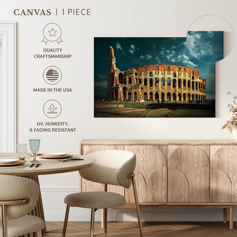 Ravi Sunlit Colosseum In Rome, 20" H x 30" W
