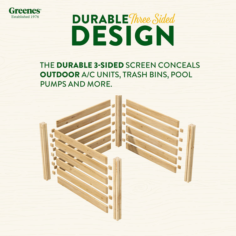 Cedar Outdoor Air Conditioning Cover Privacy Screen Greenes Fence Size: 2.6ft. H x 3ft. W