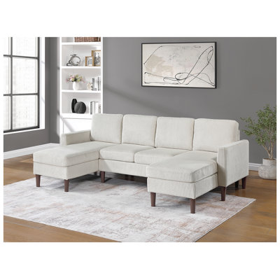 Ensemble modulaire 3 pièces en velours côtelé beige