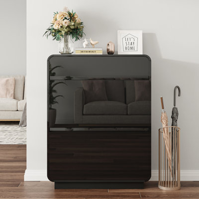 Shoe Storage Cabinet with 2 Large Flip Drawers