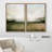 Minimal Landscape "Muted Green Watercolor Artwork, Classic Simple Minimalist Wall Pictures, Framed Canvas Giclee Print 2 Pieces Wall Art Set" 16x24x2 pcs, 24x36x2 pcs-71660347-71660346
