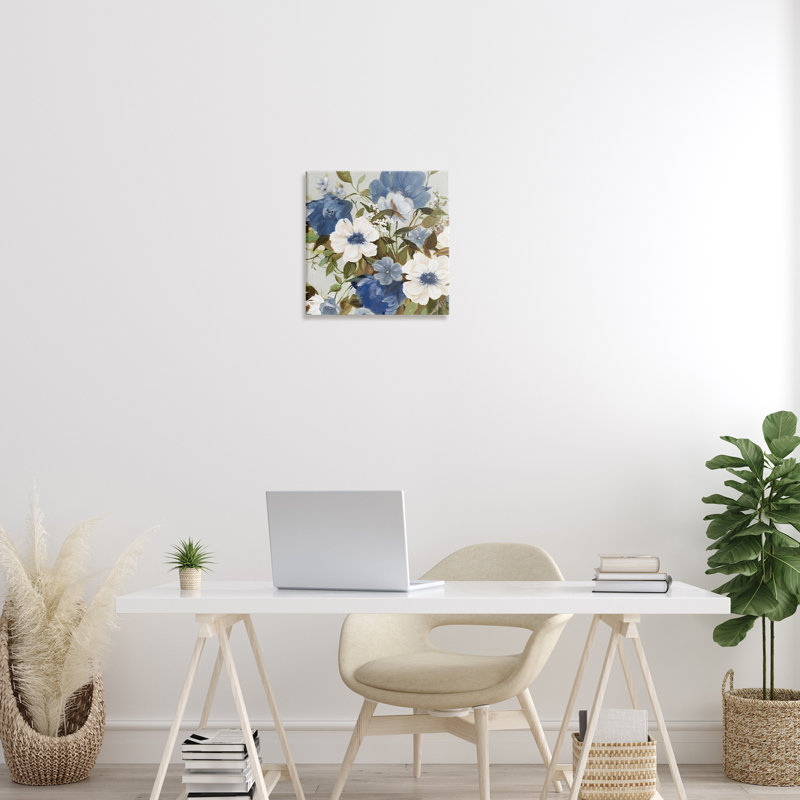 «Blue Flower Bundle», art mural par Carol Robinson, H 17 po x l 17 po