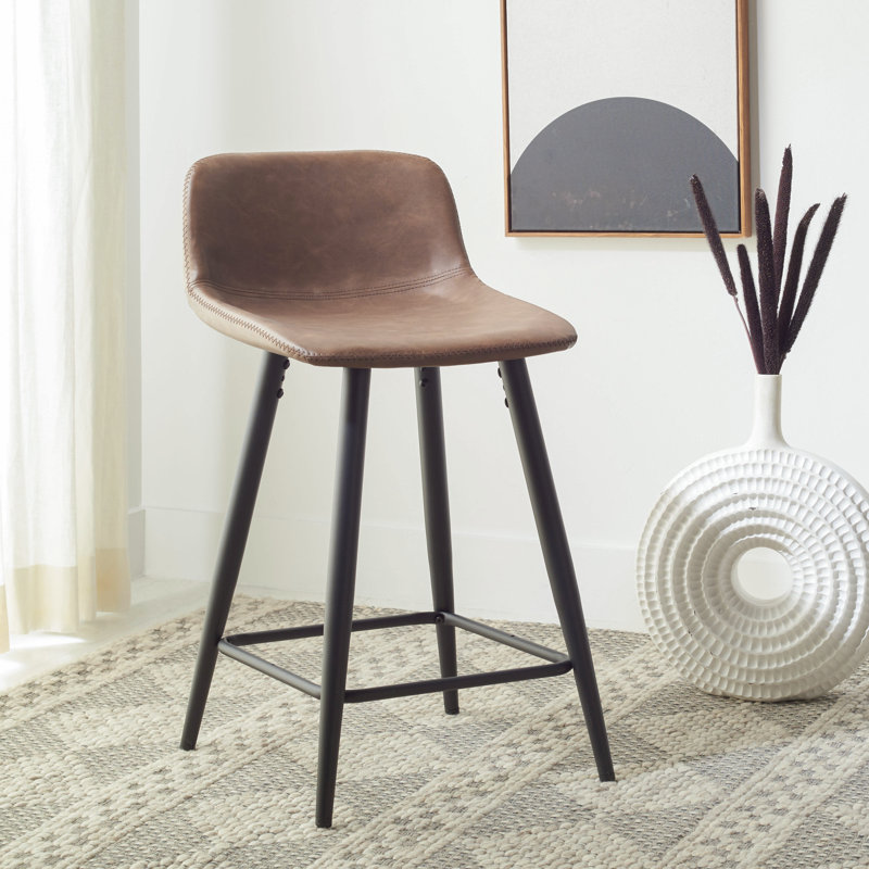 Heilman Upholstered Counter Stool with Metal Frame, Saddle