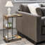 Naasia Side Table with 3 Storage Shelves Industrial