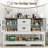 Entryway Table with 2 Drawers, 47" Farmhouse Console Tables with Charging Station, 2 Doors and Adjustable Shelf-933001487