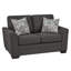 Canapé et causeuse 2 pièces en tissu gris anthracite Laeticia-601383223