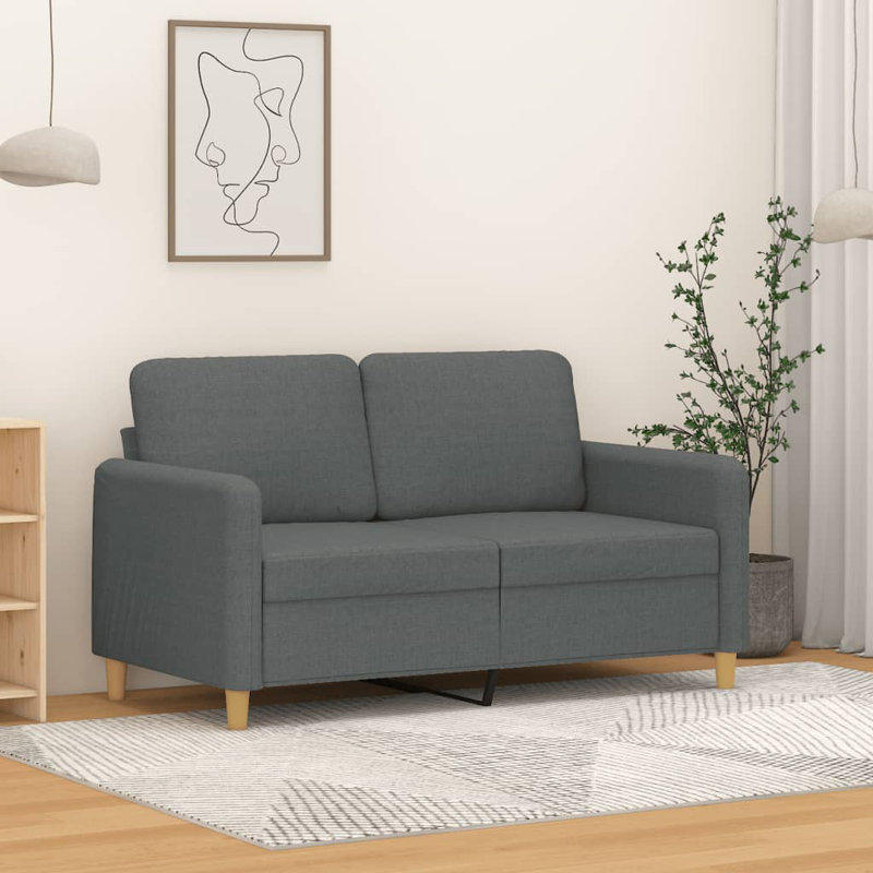 Lyra Upholstered Sofa, Black 100% Polyester, 31.5" H x 47.2" W x 30.3" D