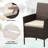 3-Piece Outdoor Rattan Bistro Set with Tempered Glass Table and 2 Cushioned Chairs for Patio, Balcony, or Poolside-1838906683-1838906682