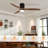 Ryme 52 In. Black Light Oak Flush Mount Standard Ceiling Fan With LED With Remote Included DC Motor Reversible-1412096933-1412096932