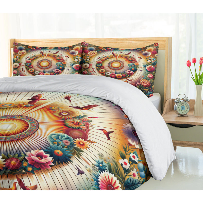 Floral Duvet Cover, Queen Duvet Cover + 2 Standard Shams