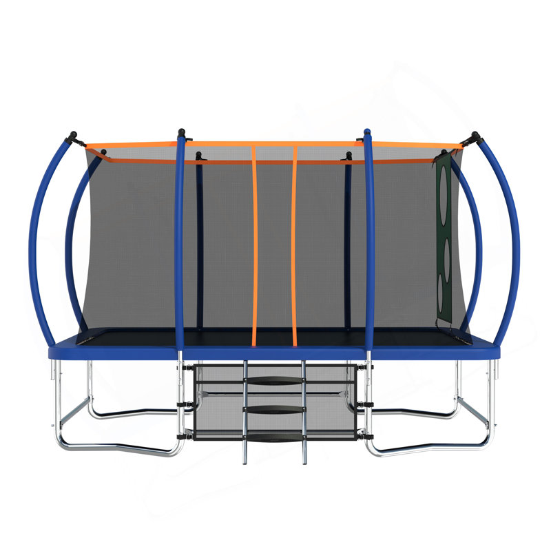 Longue trampoline rectangulaire extérieure pour adultes 8X14FT, Bleu