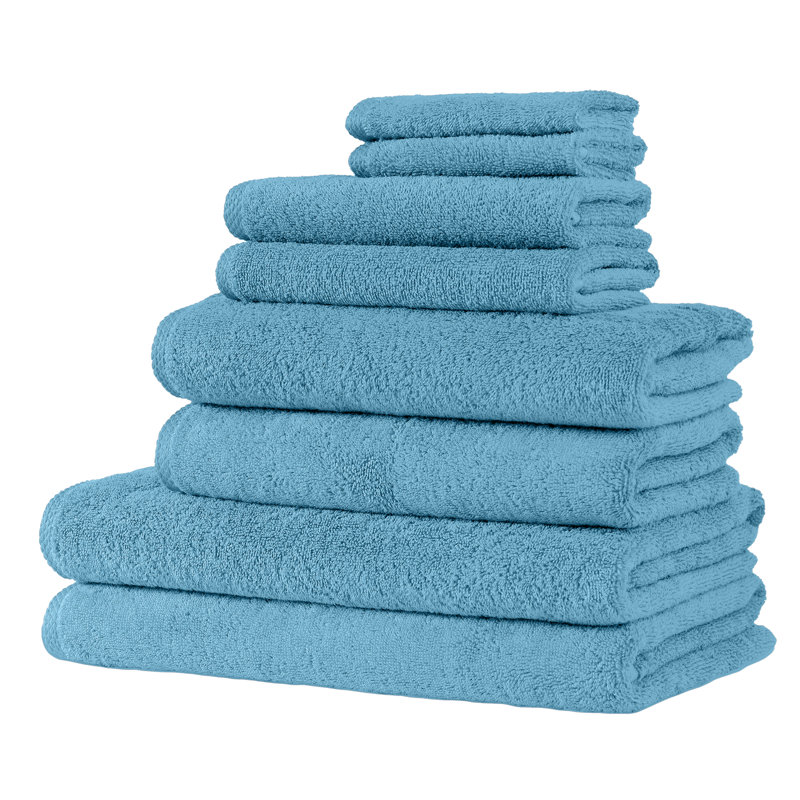 Ensemble de 8 caisses pour chambre d'amis en coton turc, Turquoise