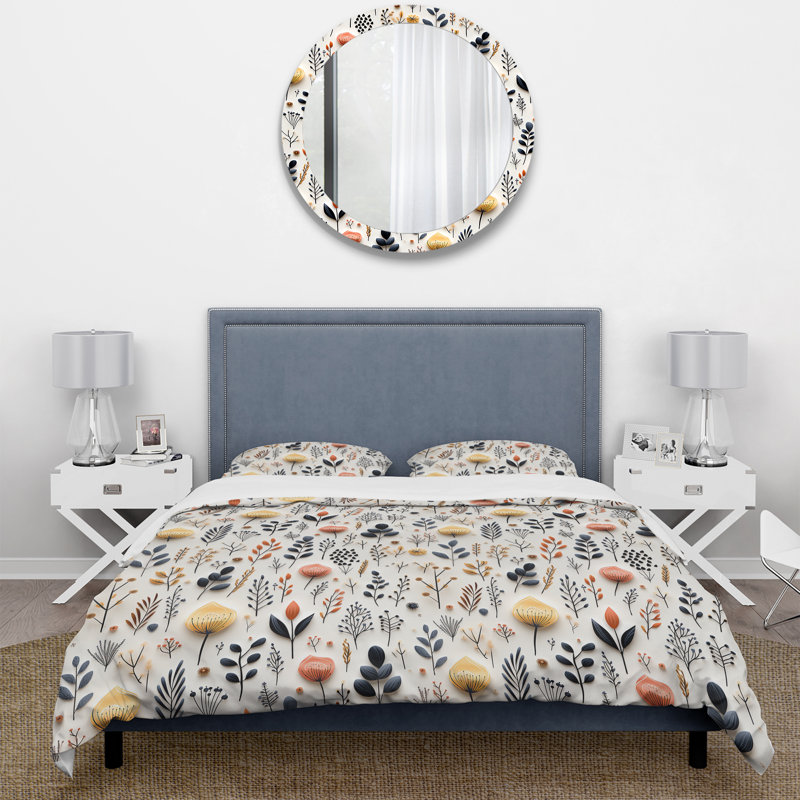 Literie à collage floral Nature's Exquis, Housse de couette simple + 1 taie décorative stan