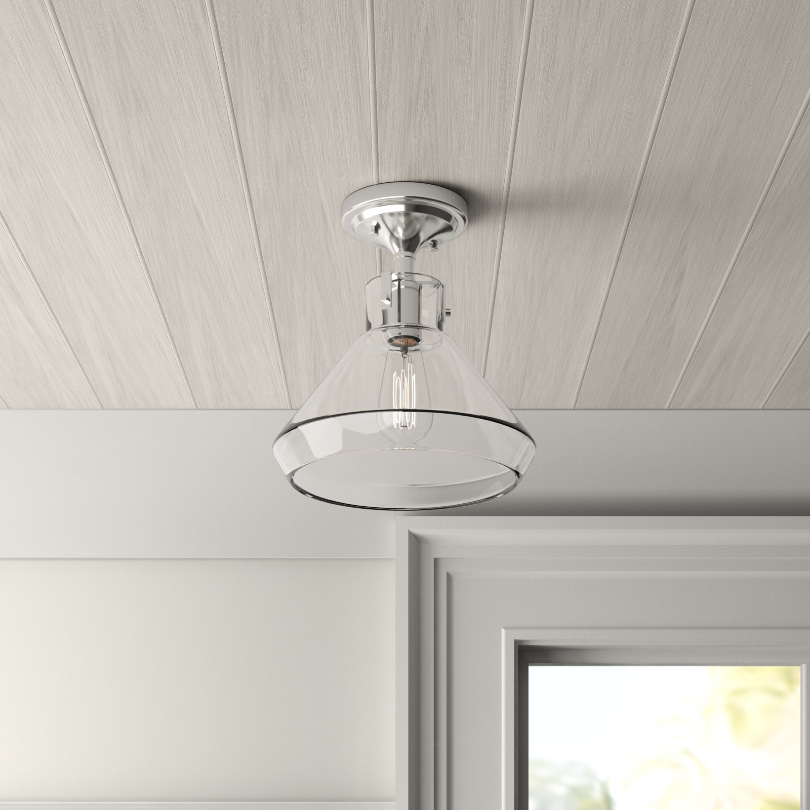 Ronan 1 - Light Semi Flush Mount, Polished Nickel