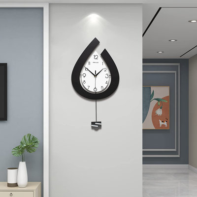 Wall Clock for Living Room Decor Big Pendulum Modern Wall Clock Silent Non Ticking Battery Operated